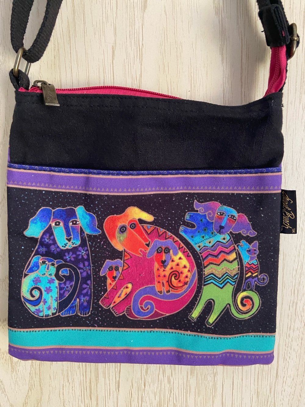 Lauren Burch Studios DOGS & DOGGIES CROSSBODY Canvas Purse